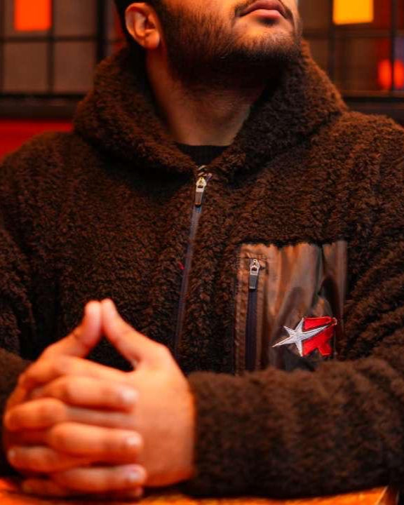 Crimson Star Sherpa Hoodie